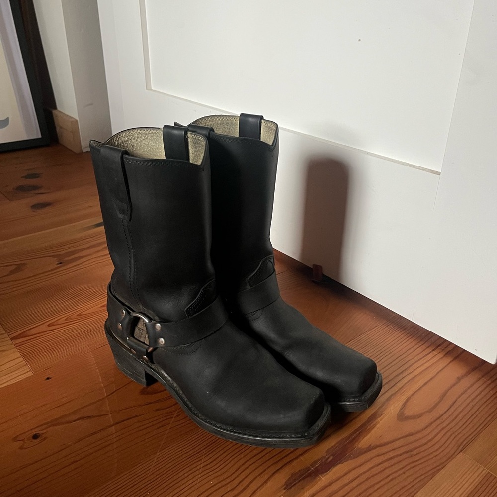 Durango Black Harness Moto Boots Women's 9